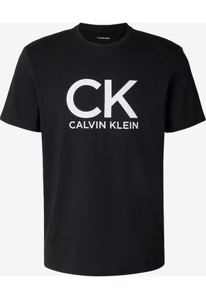 Camiseta Negra Con Estampado Gráfico De Monograma Calvin Klein