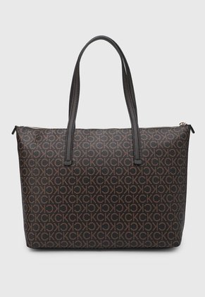 Bolso Tote Marrón-Café-Dorado Calvin Klein