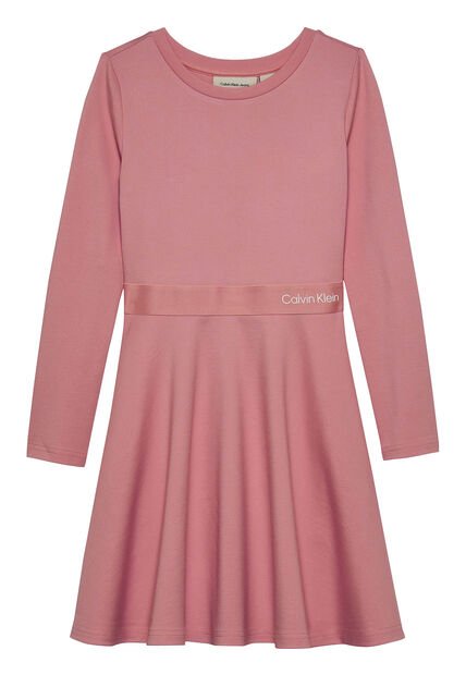Vestido Rosado De Manga Larga Con Detalle Cinta Calvin Klein