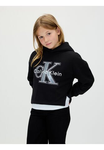 Buzo Negro De Felpa Con Monograma Festivo Calvin Klein Calvin Klein