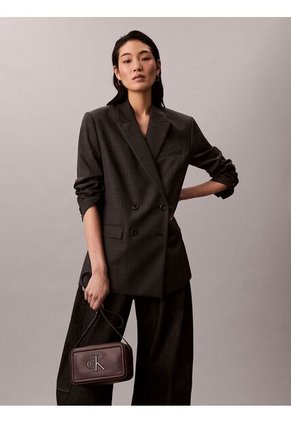 Bolso Marrón Cruzado Con Logo Monograma Grabado Calvin Klein