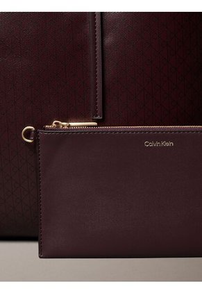 Bolso Café Tote Con Logo Monograma Con Bolsito Calvin Klein