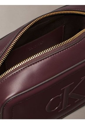 Bolso Marrón Cruzado Con Logo Monograma Grabado Calvin Klein