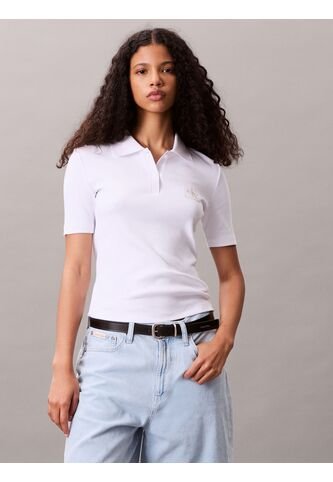 Polo Blanco Con Insignia Calvin Klein Calvin Klein