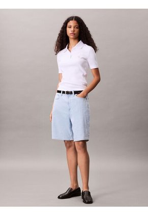 Polo Blanco Con Insignia Calvin Klein