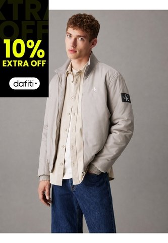 Chaqueta Gris De Nailon Acolchado Con Cremallera Calvin Klein Calvin Klein