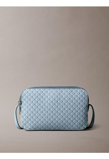 Bolso Azul Cruzado Con Logo Monograma En Todo El Artículo Calvin Klein