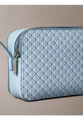 Bolso Azul Cruzado Con Logo Monograma En Todo El Artículo Calvin Klein