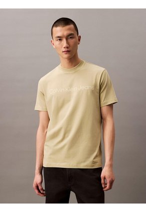 Camiseta Amarilla Regular Con Logotipo Calvin Klein