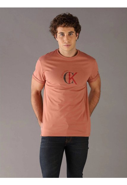 Camiseta Rosa Con Gráfico De Logo Calvin Klein