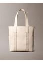Bolso Beige Tote Para Portátil Con Logo En Jacquard Calvin Klein de Calvin Klein