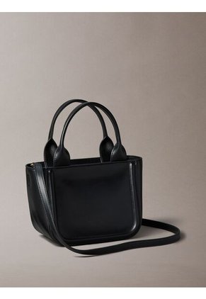 Bolso Negro Tote Pequeño Con Logo Monograma Grabado Calvin Klein