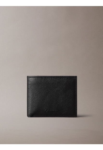 Billetera Negra De Cuero Con Compartimento Para Billetes Y Monedero Y RFID Calvin Klein