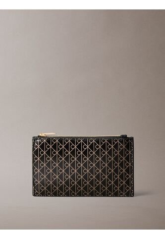 Tarjetero Negro Con Cremallera Con Logo Monograma Calvin Klein Calvin Klein