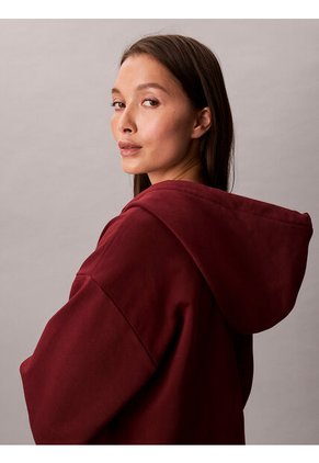 Buzo Rojo Con Capota Y Cierre De Cremallera Calvin Klein