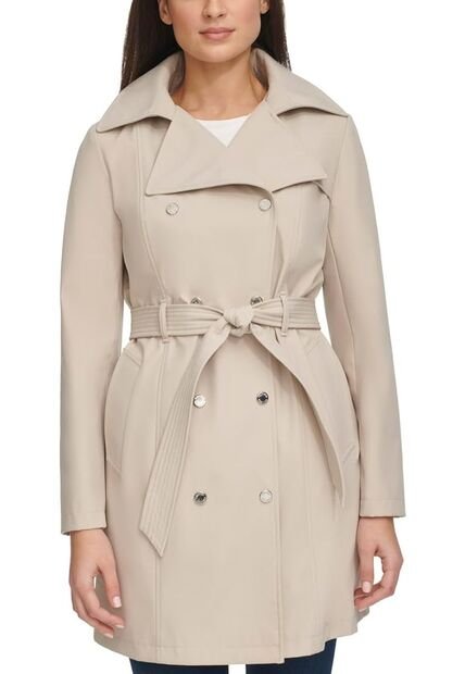 Chaqueta Beige Trench Softshell De Doble Botonadura Calvin Klein