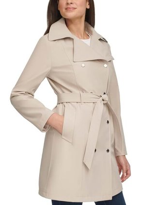Chaqueta Beige Trench Softshell De Doble Botonadura Calvin Klein