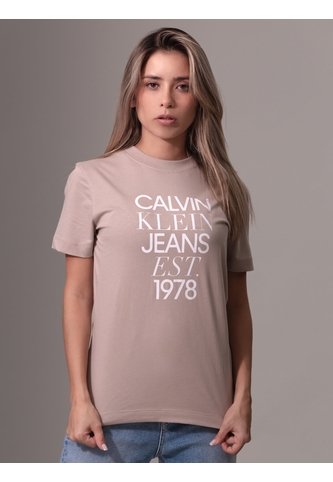 Camiseta Rosada Regular Con Logo Mixed Calvin Klein Calvin Klein