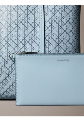 Bolso Azul Tote Pequeño Con Logo Monograma Con Bolsito Calvin Klein