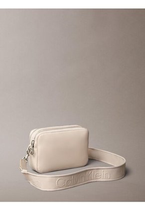 Bolso Beige Cruzado Convertible De 2 Tiras Calvin Klein