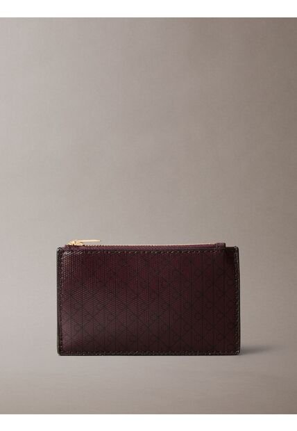 Tarjetero Café Con Cremallera Con Logo Monograma Calvin Klein