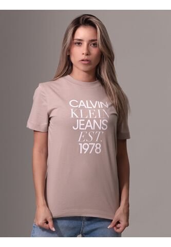 Camiseta Rosada Regular Con Logo Mixed Calvin Klein Calvin Klein