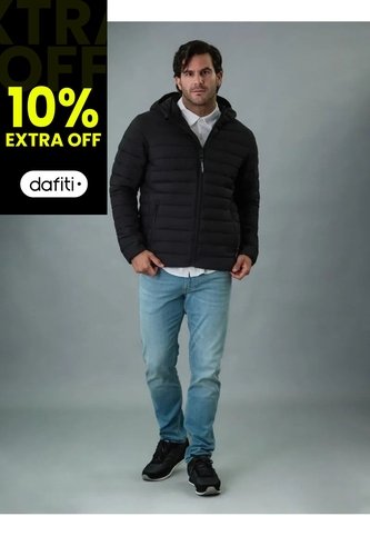 Chaqueta Negra Acolchada Con Capota Para Hombre Calvin Klein Calvin Klein
