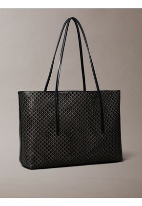 Bolso Negro Tote Con Logo Monograma Con Bolsito Calvin Klein