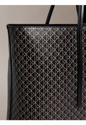 Bolso Negro Tote Con Logo Monograma Con Bolsito Calvin Klein