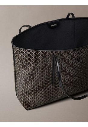 Bolso Negro Tote Con Logo Monograma Con Bolsito Calvin Klein