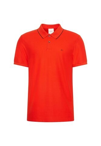 Polo Rojo De Manga Corta En Tejido Piqué Calvin Klein Calvin Klein