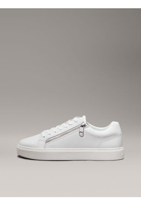 Tenis Blanco Con Monograma Y Cremallera En El Lateral Calvin Klein