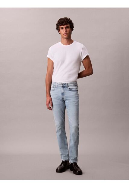 Jeans Celeste De Corte Slim Con Efecto Marmoleado Calvin Klein