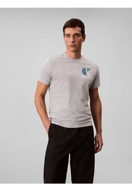 Camiseta Gris Con Monograma Gráfico Calvin Klein