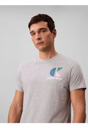 Camiseta Gris Con Monograma Gráfico Calvin Klein