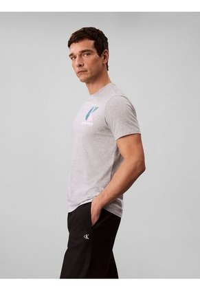 Camiseta Gris Con Monograma Gráfico Calvin Klein