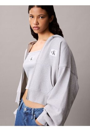 Buzo Gris Con Cremallera Calvin Klein