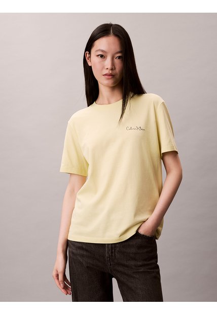 Camiseta Verde Clásica Con Logo Estampado Calvin Klein