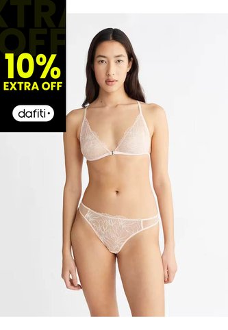 Bralette De Encaje Rosa Con Cierre Frontal Para Mujer Calvin Klein Calvin Klein