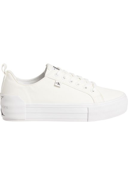 Tenis De Lona Reciclada Con Plataforma Blanco Calvin Klein