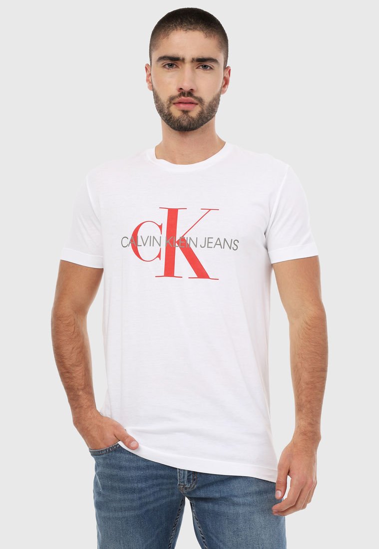 Camiseta Blanco-Rojo Calvin Klein - Compra Ahora | Dafiti Colombia