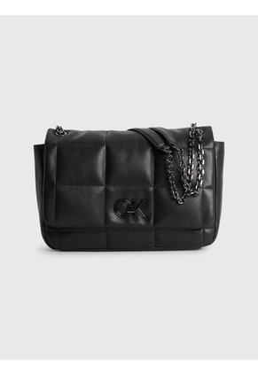 Bolso De Hombro Acolchado Reciclado Mujer Negro