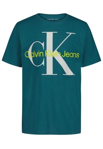 Camiseta Verde Para Niño Manga Corta Con Logo De Monograma Calvin Klein Calvin Klein