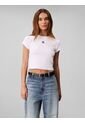 Camiseta Blanca Baby Con Monograma Bordado Calvin Klein de Calvin Klein
