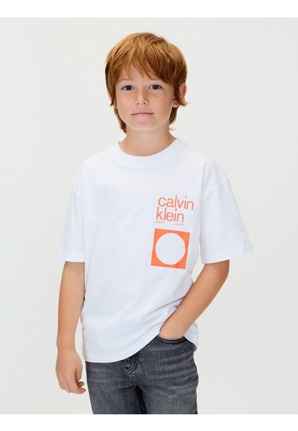 Camiseta Blanca Para Niño Relaxed Con Estampado City Scene Calvin Klein
