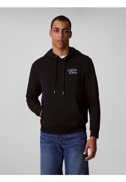 Buzo Negro De Felpa Con Logotipo Bordado Calvin Klein