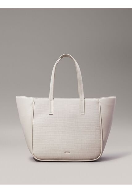 Bolso Blanco Tote Refine Con Detalle Trenzado Calvin Klein
