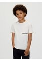 Camiseta Blanca Para Niño De Manga Corta Con Bolsillo Y Logo Bordado Calvin Klein de Calvin Klein
