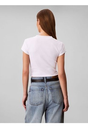Camiseta Blanca Baby Con Monograma Bordado Calvin Klein