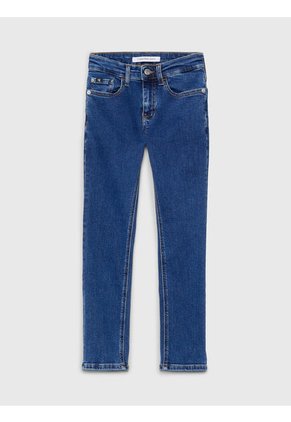 Mid Azul Rise Slim Jeans Para Niño Calvin Klein